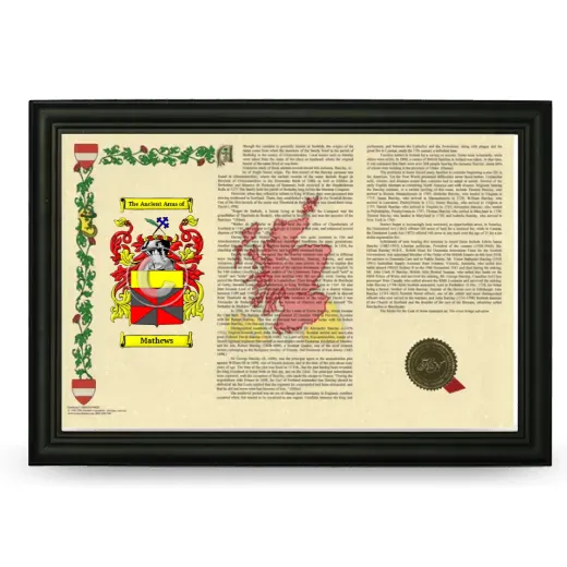 Mathews Armorial Landscape Framed - Black