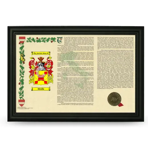 Meolla Armorial Landscape Framed - Black