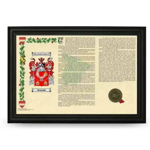Meranda Armorial Landscape Framed - Black