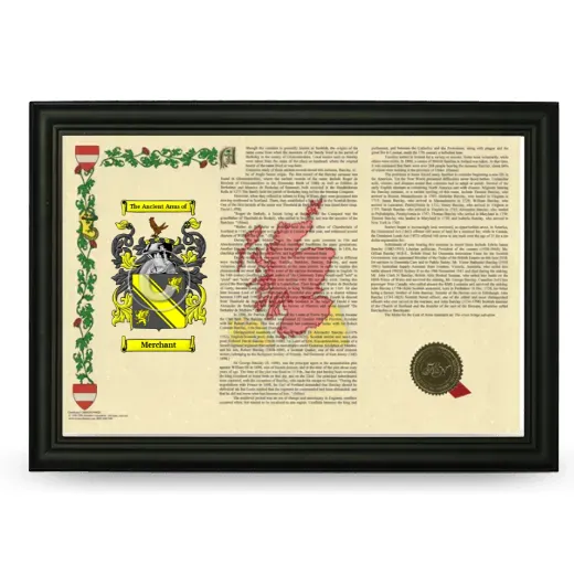 Merchant Armorial Landscape Framed - Black