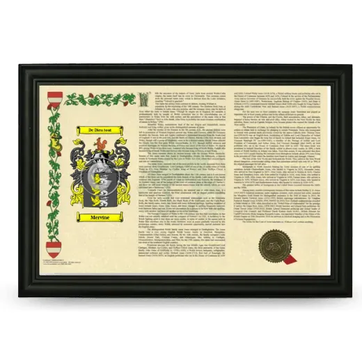 Mervine Armorial Landscape Framed - Black