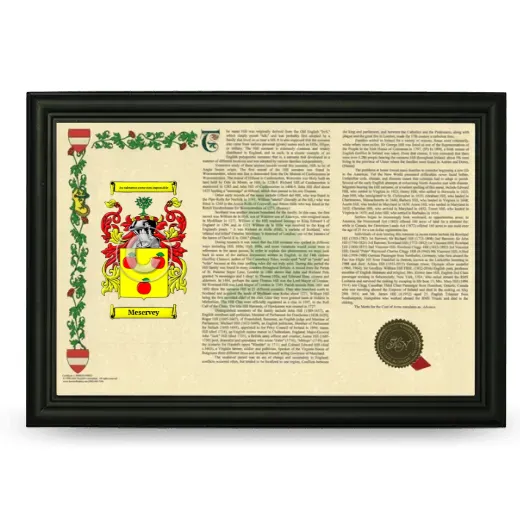 Meservey Armorial Landscape Framed - Black