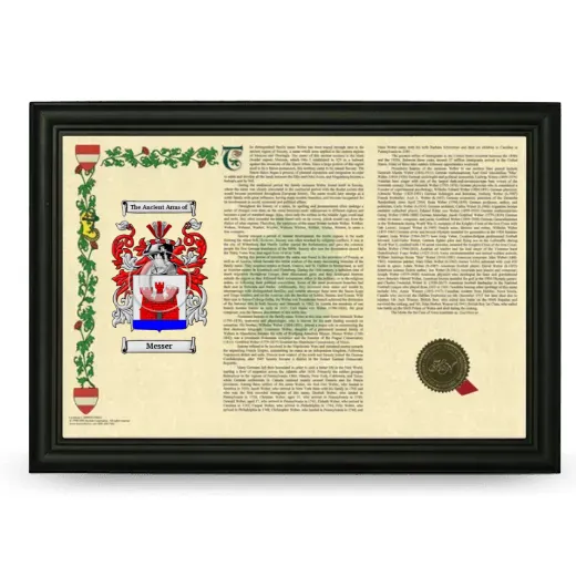 Messer Armorial Landscape Framed - Black