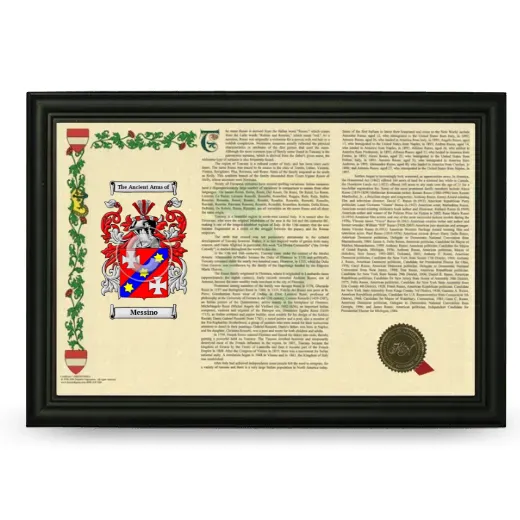 Messino Armorial Landscape Framed - Black
