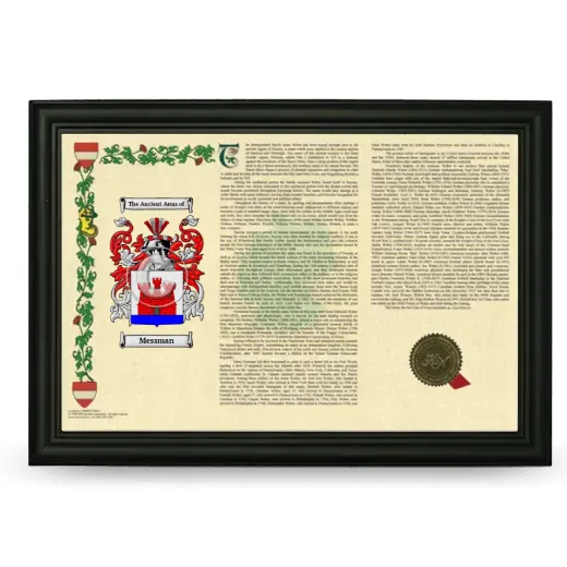 Messman Armorial Landscape Framed - Black