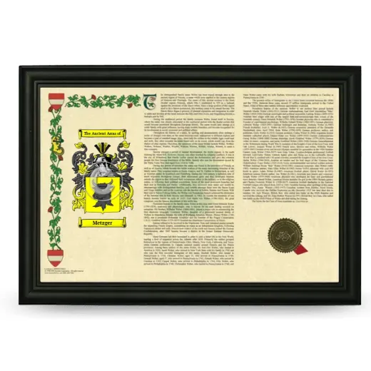 Metzger Armorial Landscape Framed - Black
