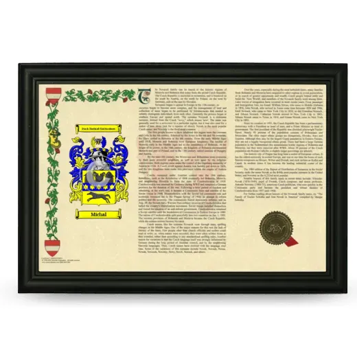 Michal Armorial Landscape Framed - Black