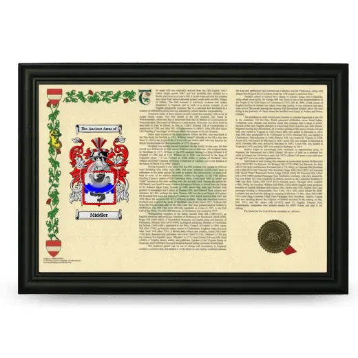 Middler Armorial Landscape Framed - Black