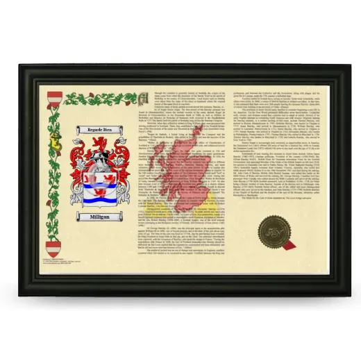 Milligan Armorial Landscape Framed - Black
