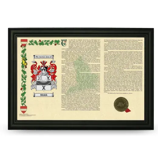 Minish Armorial Landscape Framed - Black