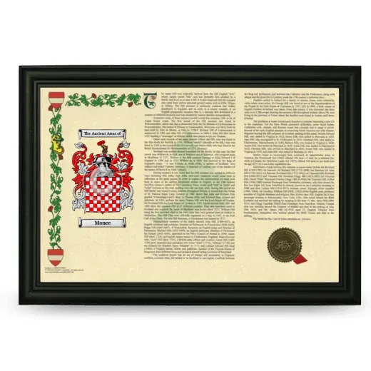 Monee Armorial Landscape Framed - Black