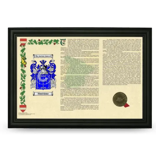 Montejano Armorial Landscape Framed - Black