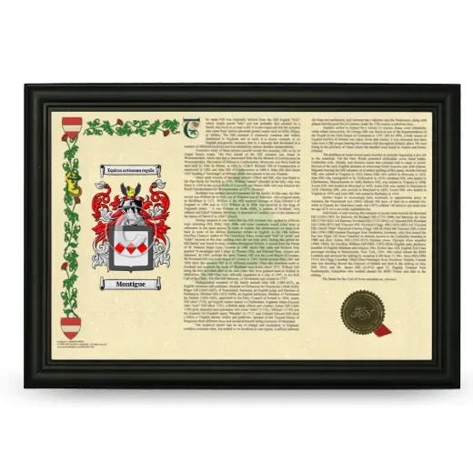 Montigue Armorial Landscape Framed - Black
