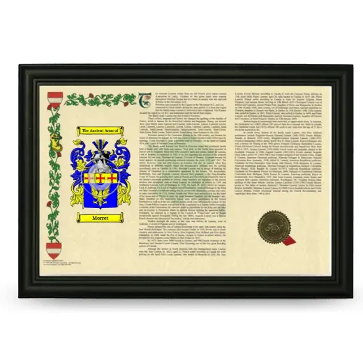 Morret Armorial Landscape Framed - Black