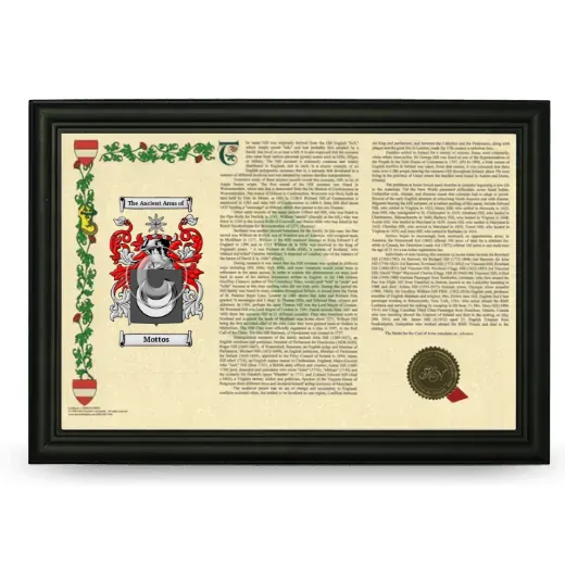 Mottos Armorial Landscape Framed - Black