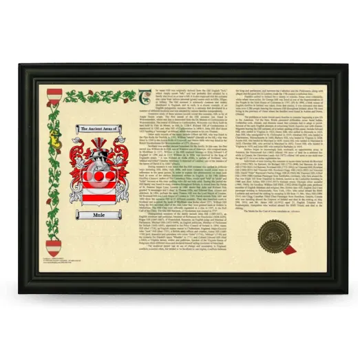 Mule Armorial Landscape Framed - Black