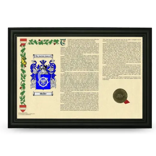 Muller Armorial Landscape Framed - Black