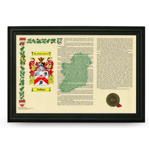 Mulligan Armorial Landscape Framed - Black