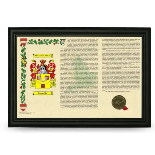 Munchin Armorial Landscape Framed - Black