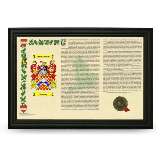 Munsey Armorial Landscape Framed - Black