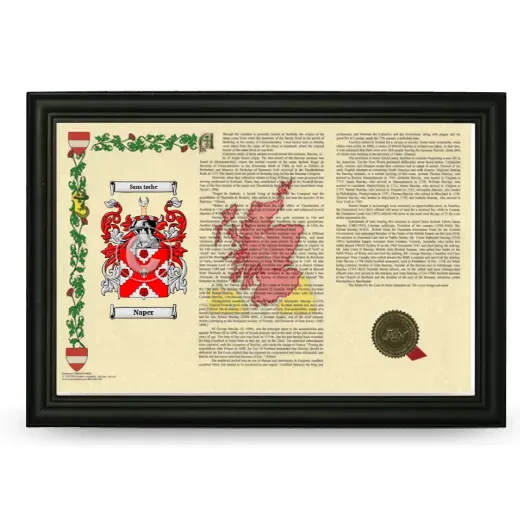 Naper Armorial Landscape Framed - Black