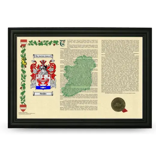Neales Armorial Landscape Framed - Black
