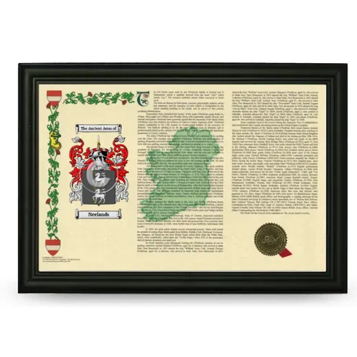Neelands Armorial Landscape Framed - Black