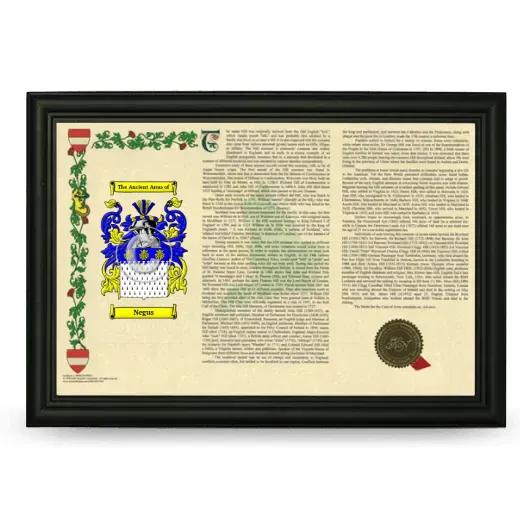 Negus Armorial Landscape Framed - Black
