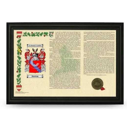 Neveton Armorial Landscape Framed - Black