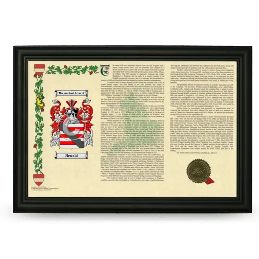Newald Armorial Landscape Framed - Black
