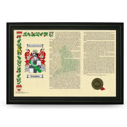 Newenham Armorial Landscape Framed - Black