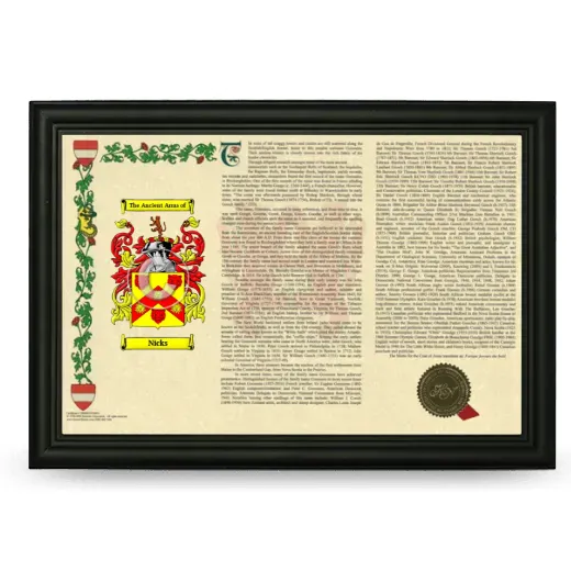 Nicks Armorial Landscape Framed - Black