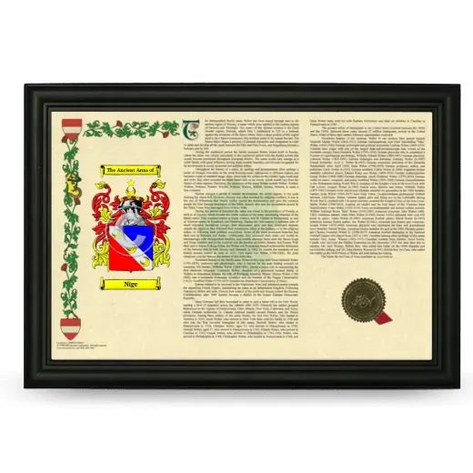 Nige Armorial Landscape Framed - Black