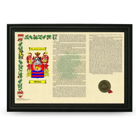 Nikelaus Armorial Landscape Framed - Black