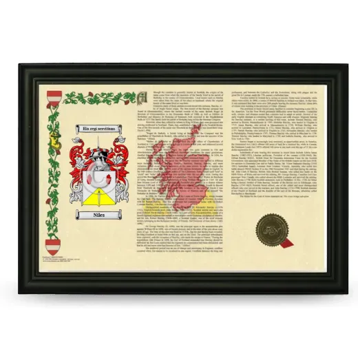 Niles Armorial Landscape Framed - Black
