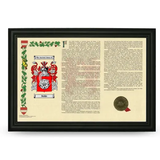 Noble Armorial Landscape Framed - Black