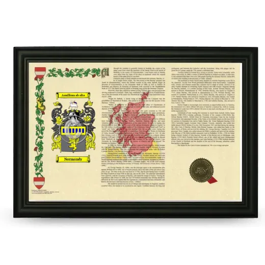 Normandy Armorial Landscape Framed - Black