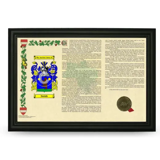 Novick Armorial Landscape Framed - Black