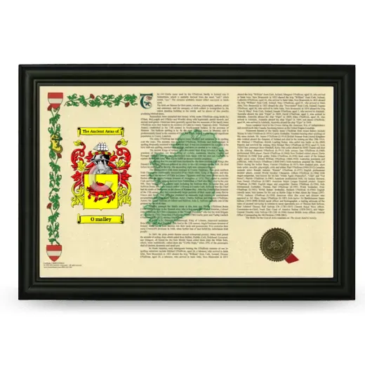 O malley Armorial Landscape Framed - Black