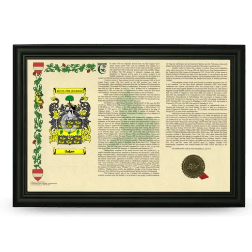 Oakey Armorial Landscape Framed - Black