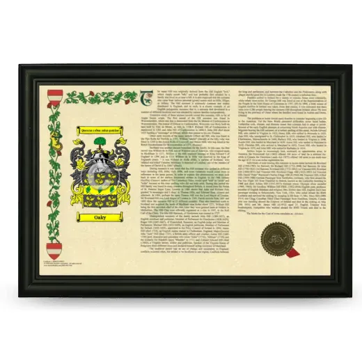 Oaky Armorial Landscape Framed - Black