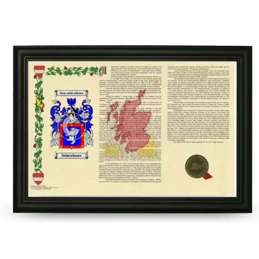 Ochterlonee Armorial Landscape Framed - Black