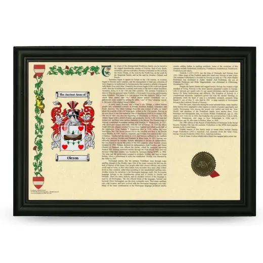 Oleson Armorial Landscape Framed - Black