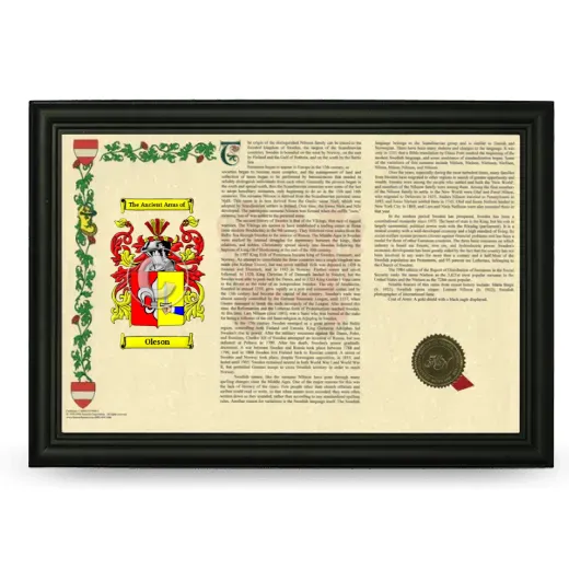 Oleson Armorial Landscape Framed - Black