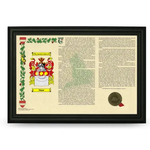 Orgar Armorial Landscape Framed - Black