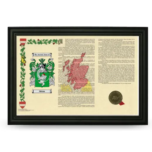 Orton Armorial Landscape Framed - Black