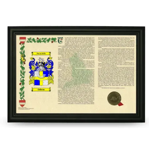 Osbron Armorial Landscape Framed - Black
