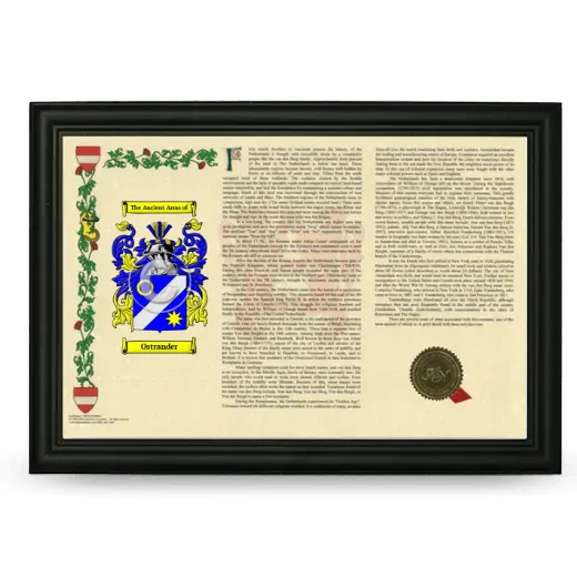 Ostrander Armorial Landscape Framed - Black
