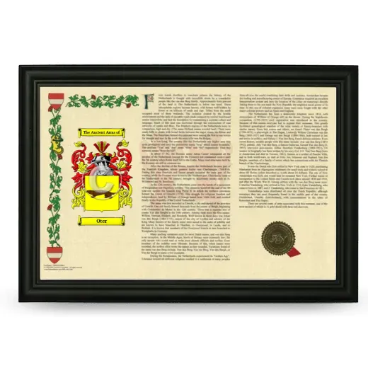 Oter Armorial Landscape Framed - Black