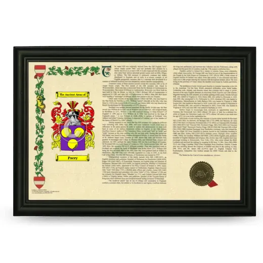 Pacey Armorial Landscape Framed - Black